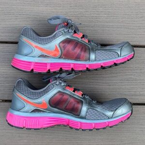 Nike Womens Size 8 Dual Fusion ST 2 454240-066 Gray Pink Running Shoes Sneakers